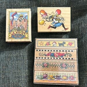 COPY - Bundle set of 6 Mary Engelbreit rubber wood mount stamps cards scrapbook…